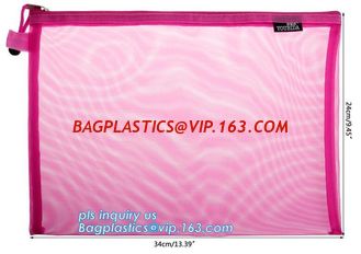 China Mesh Zipper Bags, 3 PCS, Water-Resistant A4 Paper File Storage Office Document Bags supplier