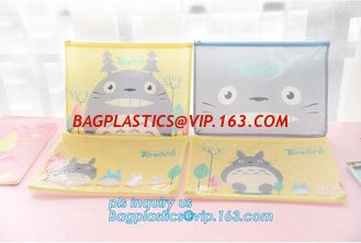 China Eco-friendly plastic custom slider zipper PVC stationery bag, k slider zipper closure stationery bag, Slider Zippe supplier