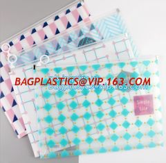 China vinyl pvc zipper bag vinyl zipper slider bag for stationery, cosmetic, Flat Zipper Top PVC Slider Zipper Bags For Towel supplier