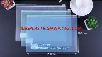 China eva toiletry cosmetic makeup bag, slider zipper plastic bags half clear zip lock bag, frosted swimwear PVC vinyl Bag wit supplier