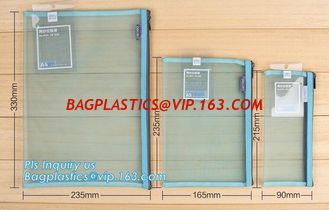 China plastic PVC file bag transparent mesh zipper bag waterproofing document bag, A4 A5 A6 transparent zipper file bag pvc me supplier