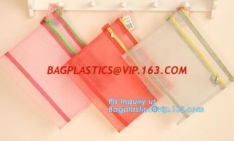 China PVC interlayer zipper document mesh bag, Mesh Zipper Bag For Office &amp; School File Document A4, Zipper mesh document bag supplier