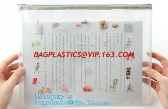 China Document Bag with Zipper Storage Holder for Papers Stationery Student Gift, Customized stand up zipper plastic bag supplier