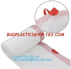 China drawstring trash bags on roll disposable bag in compostable, Eco-friendly Roll Drawstring Compostable Biodegradable Garb supplier
