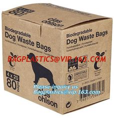 China Waste Poop Bag With Customized Logo, Unscented Environment Friendly Compostable Dog Pet Poop Bags Drawstring Holder Disp supplier