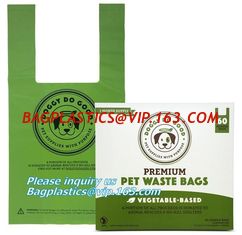 China disposable Compostable dog poop bag for Pet Cleaning, Earth-Friendly Leak-Proof Dog Poop Waste Bags with Easy-tie Handle supplier