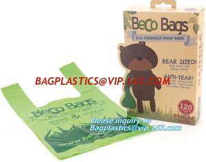 China Disposable PE dog poop bag with printing, Pet Compostable disposable biodegradable plastic garbage bag supplier