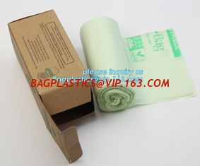 China Eco friendly biodegradable plastic compostable garbage bags on roll, Compostable Disposable Colored Plastic Garbage Bag supplier