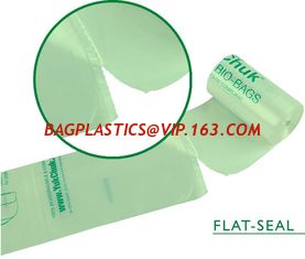 China eco friendly biodegradable plastic compostable garbage bags on roll, Cornstarch 100% biodegradable compostable shopping supplier