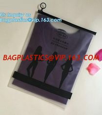China Zipper slider clear custom undergarment packaging bag,top slider zipper bag zipper silver foil garment packaging bag supplier