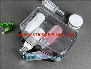 China Promotion 25s heat seal clear transparent pvc cosmetic bag plastic bag, lady custom cosmetic bag travel makeup beauty ba supplier