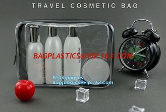 China clear hanging toiletry bag pvc cosmetic bag, promotional plastic pvc clear transparent cosmetic bag, top zipper soft tra supplier