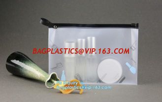 China Zip lock frosted plastic slider PVC zipper packing bag for underwear / clothing / cosmetic, slider custom gift cosmetic supplier