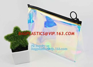 China Standup cosmetics packaging PVC Slider bag, cosmetic slider eva zipper bag, Seal Heated PVC slider Cosmetic Bag supplier