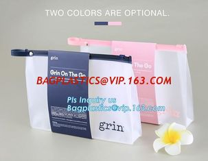 China Standup Cosmetic PVC Bag With Slider, Promotional PVC Toiletry bag with zipper and slider, daily use of plastic bag with supplier