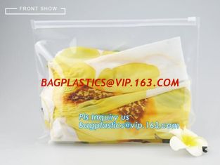 China plastic bag with zip lock for cosmetic, slide lock poly bag, standing up zip customized color pvc bag for cosmetics supplier