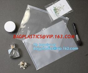 China Logo printed Slider zipper Clear pvc bag for package Vinyl transparent pvc bag cosmetic packing, Zip Lock Slider Travel supplier