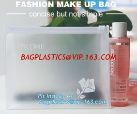 China Plastic Makeup Brushes Bag For Women Zipper EVA Slider Gusset Cosmetic Bag, slider zipper bag/ cosmetic packaging, zip supplier