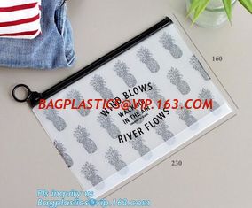 China slider pvc promotional packaging bag, zipper bag for cosmetics, office slider transpraent plastic storage bag, slider zi supplier