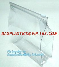 China reusable promotional Plastic LDPE slider zipper bags, metallized film bottom loaded slider zipper packaging gloss finish supplier