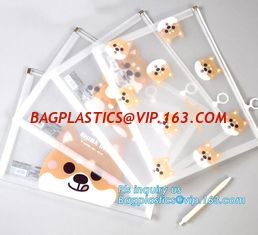 China Slider Poly Waterproof Plastic Zip Lock Custom Clothing Bag, frosted swimwear PVC vinyl Bag with slider zipper, slider supplier