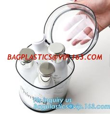 China Barrel shape bag with bones with handle politzer bag, pvc toy package clear pvc barrel bag, zip barrel cosmetic box bag supplier