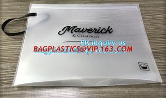 China Cloth package PE slider zip bag, CPE custom logo printed white frost slider zip plastic bag for underwear packing, slide supplier