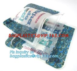 China No-toxic clear transparent pvc slider custom logo zipper bag, bag with slider nice plastic garment bag, slider zipper supplier