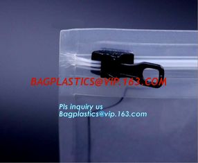 China packaging bag stand up flat bottom pouch with slider zip, metal slider pe packing bag, metal zip sider packaging bag supplier
