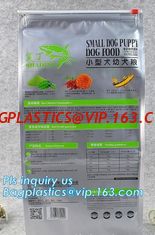 China custom logo 5~20kg box bottom plastic pouch aluminum foil flat bottom slider zipper bag for dog food cat food, slider zi supplier