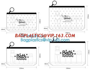 China zipper slider swimwear packaging bags, pvc pouch glitter clear plastic vinly k bag, biodegradable pvc plastic slid supplier