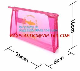 China grip slider bags, Stand Up Cosmetic Pouch with Slider Zipper Closure, PVC HEAT SEALED BAG WITH SLIDER ZIPPER supplier