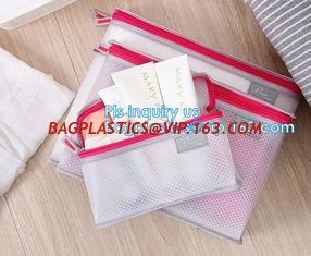 China mesh zipper cosmetic bag make up custom high quality bags and cases shopping, Travel Toiletry Pouch Silver Mesh bag supplier