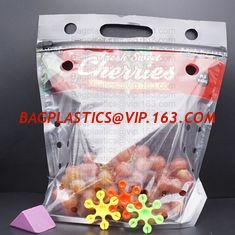 China Flat Bottom Fresh Fruit Vegetable Plastic Packing Bag, Dried Cherry Pouch, Supermarket Grape Packing Bag supplier