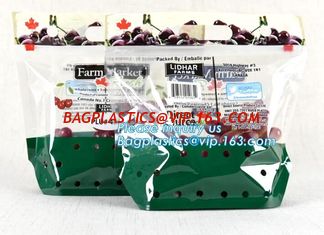 China green grapes packing bag with slider/Plastic grapes packing bag/Plastic fruit bag, Vegetable Tomato Packaging Slider Zip supplier