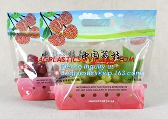 China Promotional popular plastic reusable slider zipper food bags, slider k perforated fresh grape packaging bag, fruit supplier