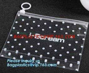 China Zipper Pouch Plastic Cosmetic Bag Pouch Vinyl Slider Zipper Bag, travel plain toiletry cosmetic bag, Zipper MakeUp Pouch supplier