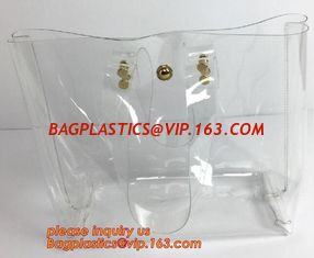 China Clear Tote Bags Handbag PVC Women Shoulder Fashion Transparent Beach Bag, PVC Women Bags Tote Beach Handbags, eco zipper supplier