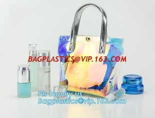 China professional custom cosmetic bags waterproof clear pvc travel cosmetic makeup bag, pouch pvc handle tote bag, carrier, h supplier