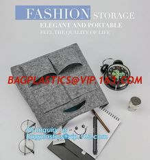 China Handmade Felt Shopping Bag With Handle, Ladies Fashion Felt Tote Bag With PU Handle, OEM Gray 2mm Thick Felt Handle Fash supplier