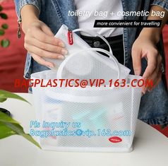 China cosmetic PVC mesh bag, vinyl pvc zipper blanket bags/small mesh zipper bags/zipper bag, Mesh Makeup Brush Organizer Trav supplier