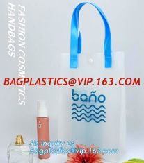 China Waterproof recycled handle shopping square bottom transparent pvc plastic bag, promotion gifts packing plastic handle PV supplier