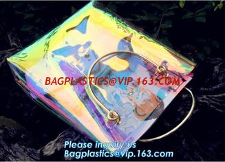 China Neon Mini Tinted Pvc Tote Bag, Neon Shopping Bag, fashion neon yellow PVC beach tote bag, neon laser shopping beach bag supplier