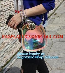 China adjustable shoulder strap women nylon pvc tote bag, Summer Beach Clear PVC Shoulder Bag DIY Transparent Clutch Tote Bag supplier