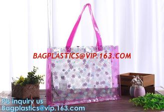 China pvc inflatable shoulder beach bag, PVC Transparent Drawstring Shoulder Handbag, Beach Tote Shoulder Bag With Inner Pouch supplier