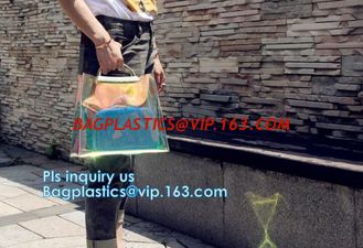 China top quality transparent pvc clear handbag, PVC Handbags Custom 2pcs in 1 Set Promotional Handbags, ZIPPER tote with colo supplier