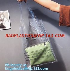 China Custom Logo Fashion Waterproof Vinyl PVC Shopping Bag, Custom PVC transparent waterproof shopping bag PVC environmental supplier