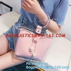 China reusable eco friendly tote transparent pvc shopping bag, shopping cluth PVC beach bag with zipper, eco-freindly Promotio supplier