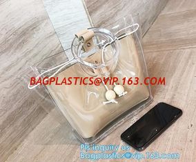 China pvc Tote Bag Customize Logo pvc Shopping Bag, PVC Handbag Clear Tote Beach Bag Transparent Purse Handbag,pvc shopping ba supplier