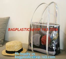 China promotional PVC handle bag, Pocket Beach Shoulder Bags, Simple designed plastic beach bags, eco handle pvc blanket packi supplier